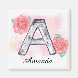 水彩フローラ文字A マグネット