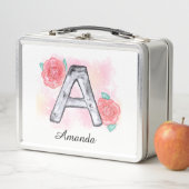 水彩フローラ文字A メタルランチボックス (インサイチュ)