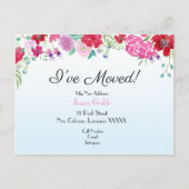 水彩フローラ新しい住所の移動 案内ポストカード (正面)