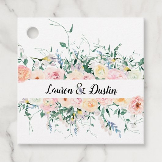 水彩フローラ新婦結婚の フェイバータグ (正面)