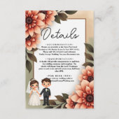 水彩フローラ新郎新婦ロマンチック結婚ズ エンクロージャーカード (正面)