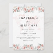 水彩フローラ旅行ブライダルシャワー 招待状 (正面)