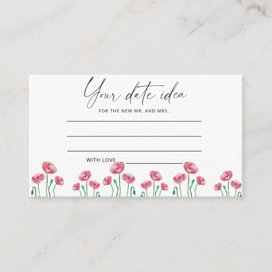 水彩フローラ日付ナイトアイディア\日付jar エンクロージャーカード (正面)