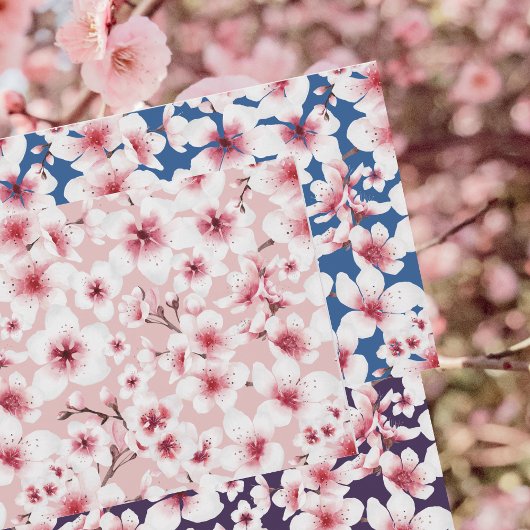 水彩フローラ日本のさくらんぼ花模様 ラッピングペーパーシート