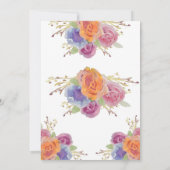 水彩フローラ明るいリハーサル招待状 招待状 (裏面)