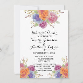 水彩フローラ明るいリハーサル招待状 招待状