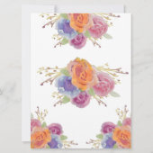 水彩フローラ明るく日付カードを保存 セーブザデート (裏面)