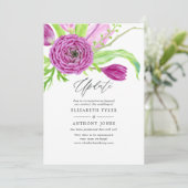 水彩フローラ春の結婚式更新 招待状 (スタンド正面)