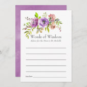 水彩フローラ春ベビーシャワー アドバイスカード (正面/裏面)