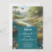 水彩フローラ春山岳ブライダルシャワー 招待状 (正面)