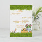 水彩フローラ春結婚マウンテンズインビタ 招待状 (スタンド正面)