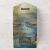 水彩フローラ春結婚山 オールインワン招待状 (外側)