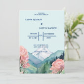 水彩フローラ春結婚山 招待状 (スタンド正面)