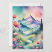 水彩フローラ春結婚山 招待状 (裏面)