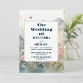 水彩フローラ春結婚山 招待状 (スタンド正面)