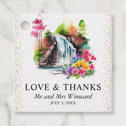 水彩フローラ春結婚滝 フェイバータグ (正面)