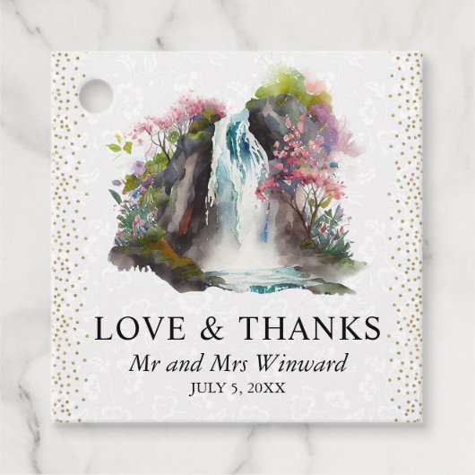 水彩フローラ春結婚滝 フェイバータグ (正面)