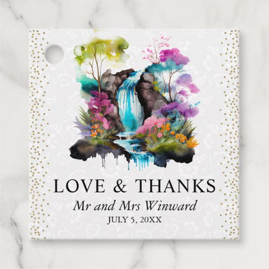 水彩フローラ春結婚滝 フェイバータグ (正面)
