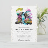 水彩フローラ春結婚滝 招待状 (スタンド正面)