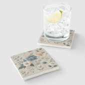 水彩フローラ春&夏に最適 ストーンコースター (横)