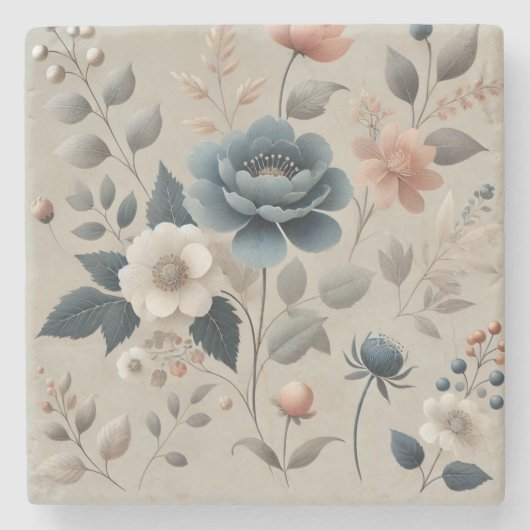 水彩フローラ春&夏に最適 ストーンコースター (正面)