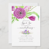 水彩フローラ春sipと参照 招待状 (正面)