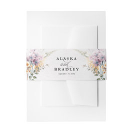 水彩フローラ書モダン結婚の 招待状ベリーバンド