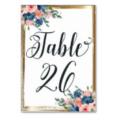 水彩フローラ書道テーブル番号カード テーブルナンバー (正面)