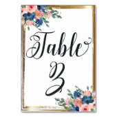 水彩フローラ書道テーブル番号札3 テーブルナンバー (裏面)
