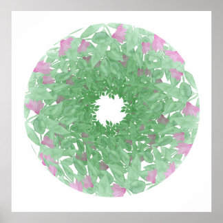 水彩フローラ曼荼羅 ポスター