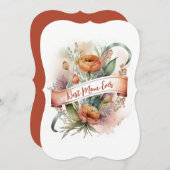 水彩フローラ最高のママママホームバナーマザーズ・デイ シーズンカード (正面/裏面)