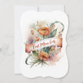 水彩フローラ最高のママママホームバナーマザーズ・デイ シーズンカード (正面)