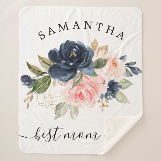水彩フローラ最高のママ毎 シェルパブランケット (正面)