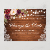 水彩フローラ木材の日付の変更 ポストカード (正面)