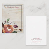 水彩フローラ木製イヤリング表示カード 名刺 (正面/裏面)