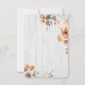 水彩フローラ木製ウェディングRSVPレスポンスカード 出欠カード (裏面)