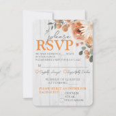 水彩フローラ木製ウェディングRSVPレスポンスカード 出欠カード (正面)