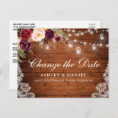 水彩フローラ木製メイソンジャーズが日付を変更 ポストカード (正面/裏面)