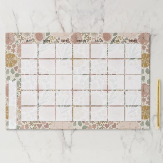 水彩フローラ机カレンダー紙パッド ペーパーパッド (インサイチュ)