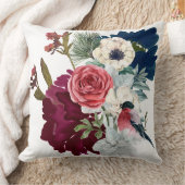 水彩フローラ松の花冬デコール クッション (ブランケット)