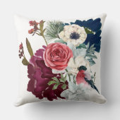 水彩フローラ松の花冬デコール クッション (裏面)