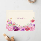 水彩フローラ枝鳥自然 ノートカード (正面/裏面インサイチュ)