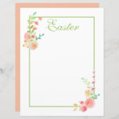 水彩フローラ枠スクラップブック紙 (正面/裏面)