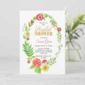 水彩フローラ枠ブライダルシャワー 招待状 (スタンド正面)