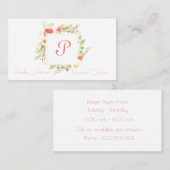 水彩フローラ枠 名刺 (正面/裏面)