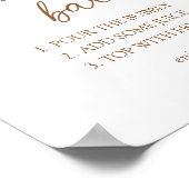 水彩フローラ梨ブライダルシャワーミモサバー ポスター (角)