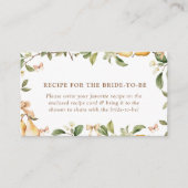 水彩フローラ梨ブライダルシャワー挿入カード 名刺 (正面)