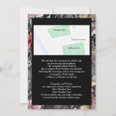 水彩フローラ棺形状モダンゴシック結婚ズ 招待状 (裏面)