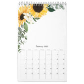 水彩フローラ植物園イラストレーション カレンダー (1月 2026)