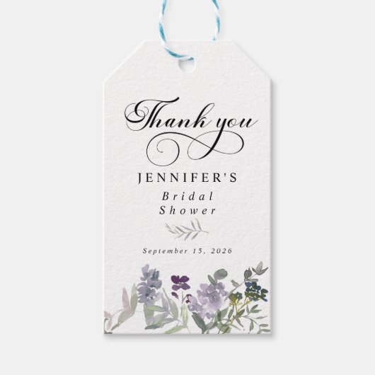 水彩フローラ植物園メッセージカード ギフトタグ (正面)